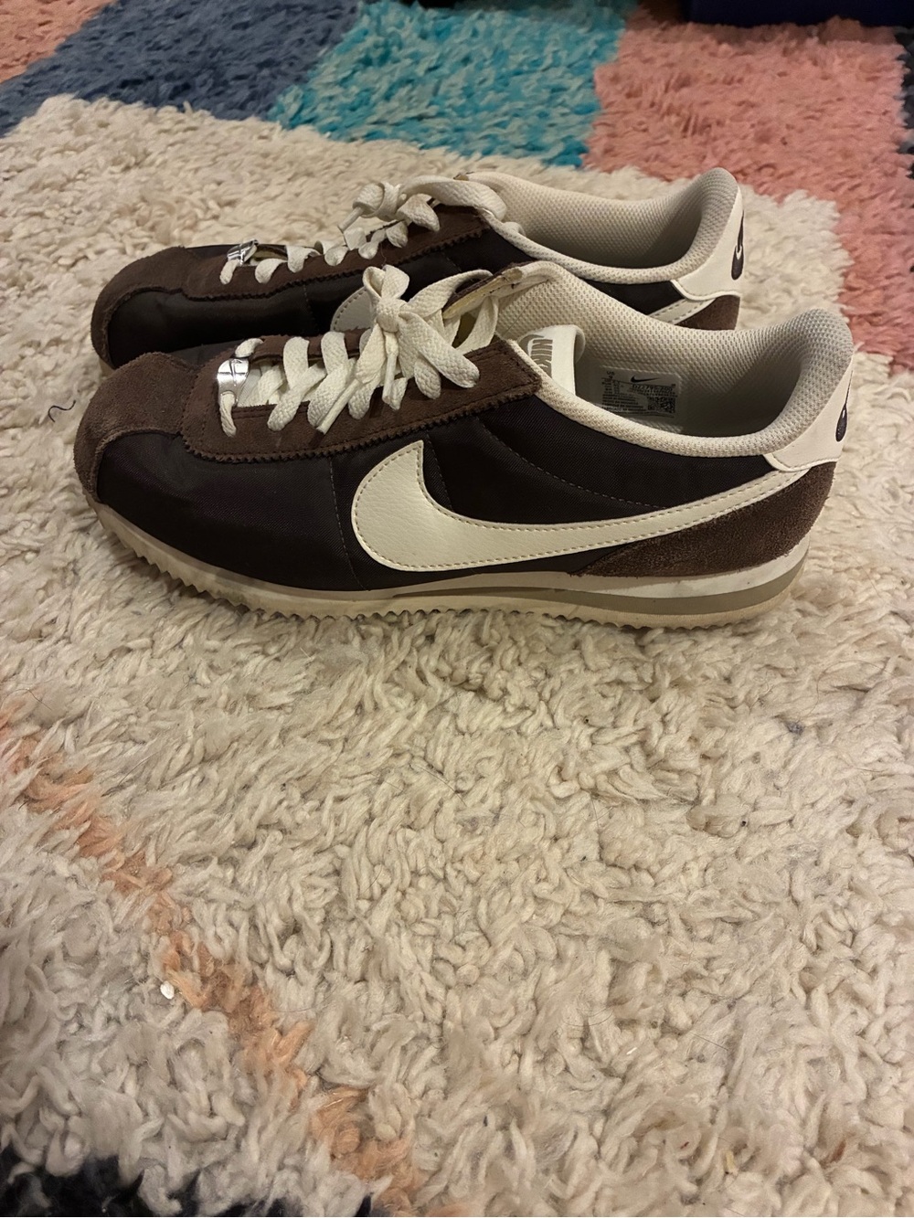 Nike Women’s Brown and White Low-Top Retro Sneakers